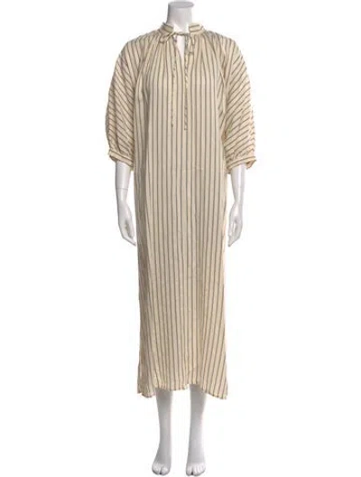 Pre-owned Mijeong Park Striped Long Dress In Neutral