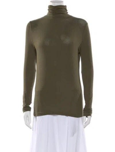 Pre-owned Mijeong Park Turtleneck Long Sleeve Top In Green
