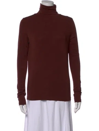 Pre-owned Mijeong Park Turtleneck Long Sleeve Top W/ Tags In Brown