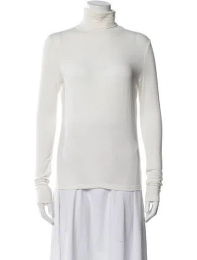 Pre-owned Mijeong Park Turtleneck Long Sleeve Top In White