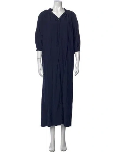 Pre-owned Mijeong Park V-neck Long Dress In Blue