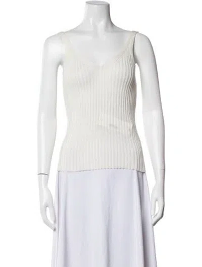 Pre-owned Mijeong Park V-neck Sleeveless Top In Neutrals