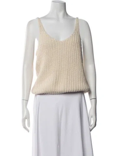 Pre-owned Mijeong Park V-neck Sleeveless Top In Neutrals