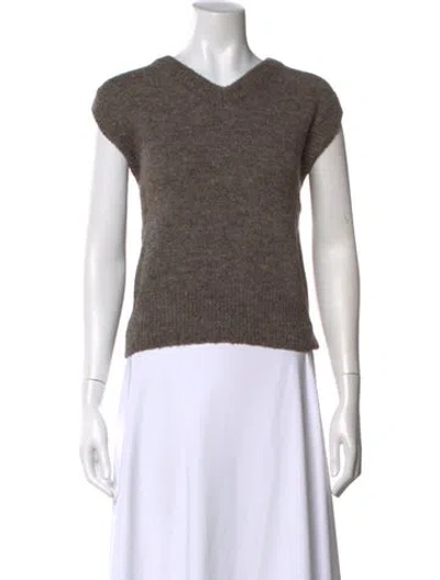 Pre-owned Mijeong Park V-neck Sweater In Brown