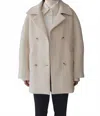 Mijeong Park Wool & Alpaca Blend Boucle Coat In Cream In Gray