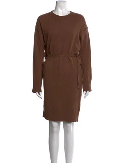 Pre-owned Mijeong Park Wool Knee-length Dress In Brown