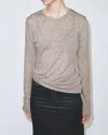 Mijeong Park Wool Tencel Crew Neck Top In Brown