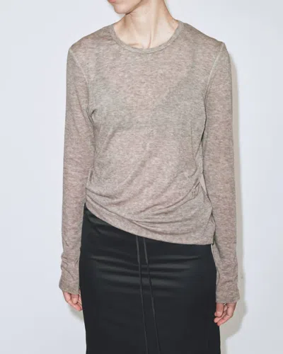 Mijeong Park Wool Tencel Crew Neck Top In Brown