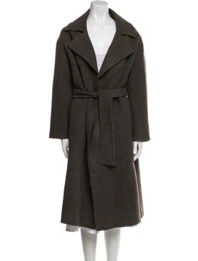 Pre-owned Mijeong Park Wool Trench Coat W/ Tags In Green