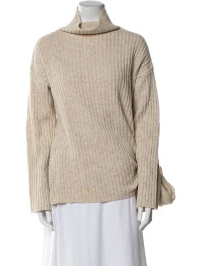 Pre-owned Mijeong Park Wool Turtleneck Sweater In Neutral