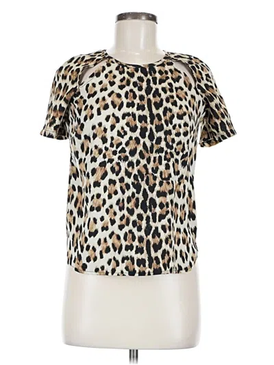 Pre-owned Mika & Gala Short Sleeve Blouse In White