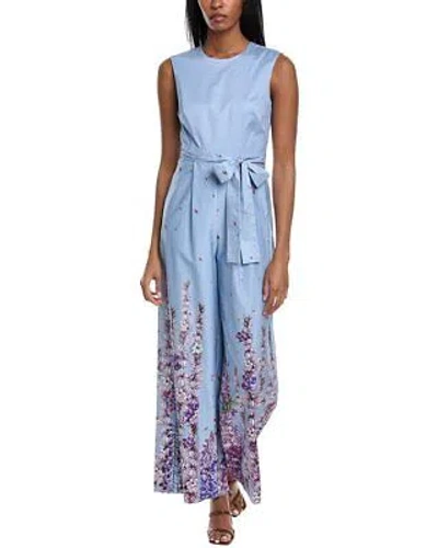Pre-owned Mikael Aghal Belted Jumpsuit Women's Blue 6