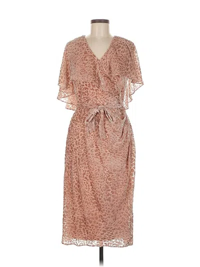 Pre-owned Mikael Aghal Cocktail Dress In Brown