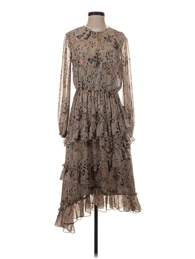 Pre-owned Mikael Aghal Cocktail Dress In Brown
