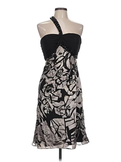 Pre-owned Mikael Aghal Cocktail Dress In Silver