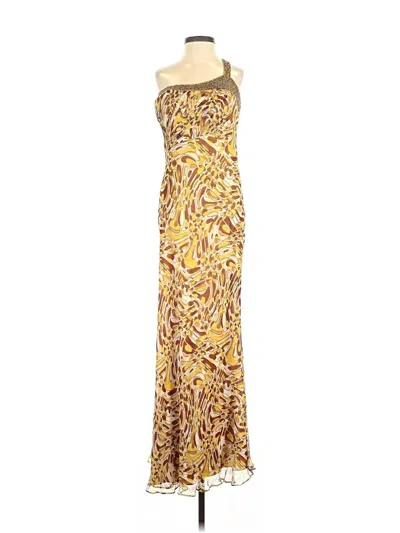 Pre-owned Mikael Aghal Cocktail Dress In Yellow