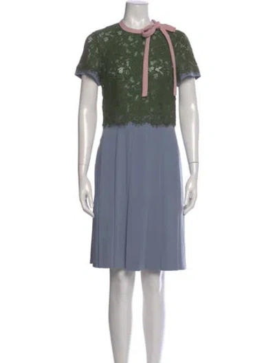 Pre-owned Mikael Aghal Colorblock Pattern Knee-length Dress In Multi