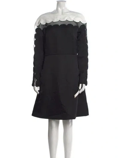 Pre-owned Mikael Aghal Crew Neck Knee-length Dress W/ Tags In Black