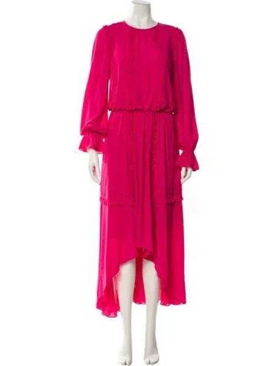 Pre-owned Mikael Aghal Crew Neck Long Dress In Multi