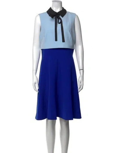 Pre-owned Mikael Aghal Knee-length Dress In Blue