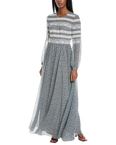 Mikael Aghal Lace Gown In Grey