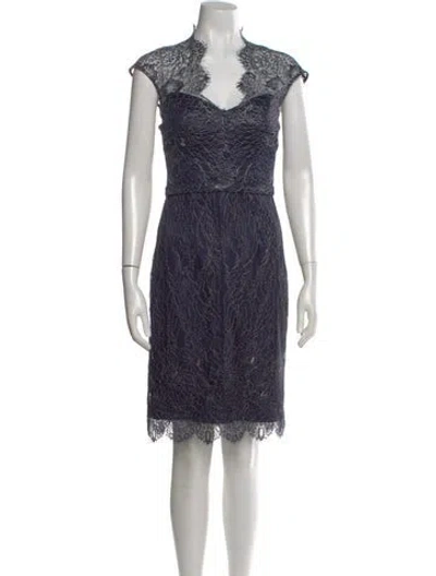Pre-owned Mikael Aghal Lace Pattern Knee-length Dress