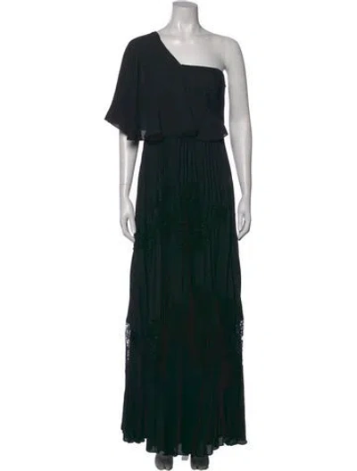 Pre-owned Mikael Aghal Lace Pattern Long Dress W/ Tags In Black