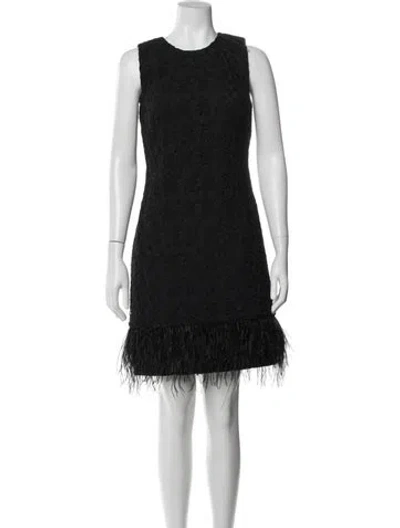 Pre-owned Mikael Aghal Lace Pattern Mini Dress W/ Tags In Black