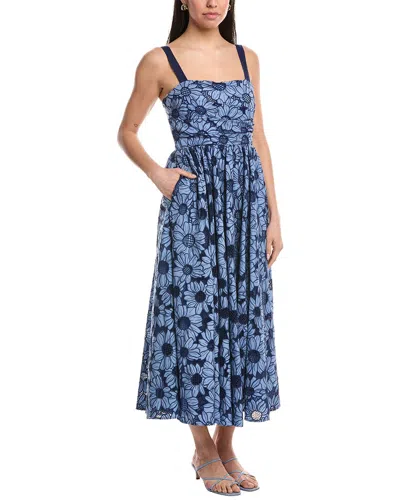 Mikael Aghal Midi Dress In Blue