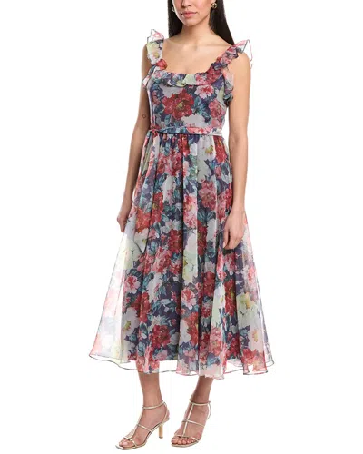 Mikael Aghal Midi Dress In Blue