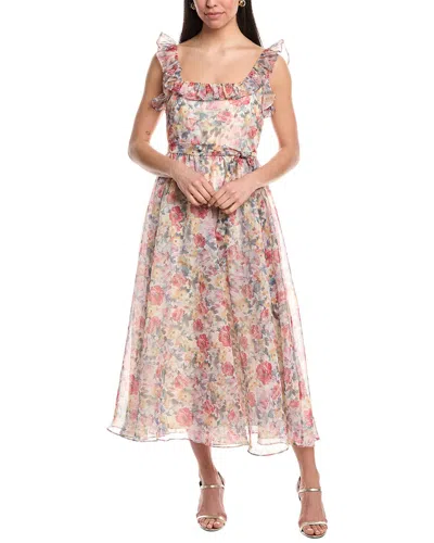 Mikael Aghal Midi Dress In Pink