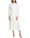 Mikael Aghal Cotton-blend Guipure Lace Midi Shirt Dress In White