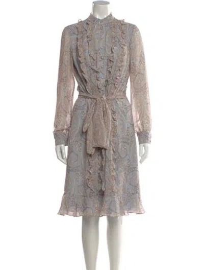 Pre-owned Mikael Aghal Paisley Print Knee-length Dress In Multi