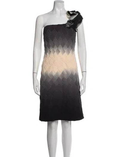 Pre-owned Mikael Aghal Patterned Knee-length Dress In Black