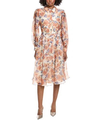 Mikael Aghal Print Midi Dress In Multi