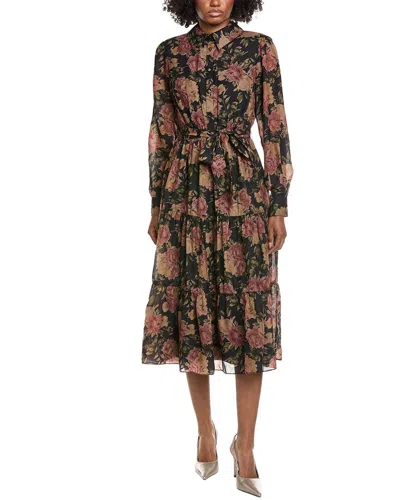 Mikael Aghal Print Midi Dress In Multi