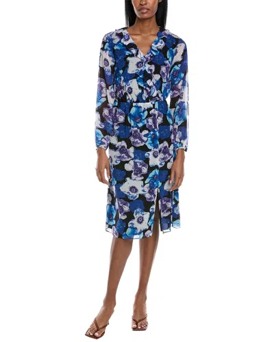 Mikael Aghal Printed Cocktail Dress In Purple