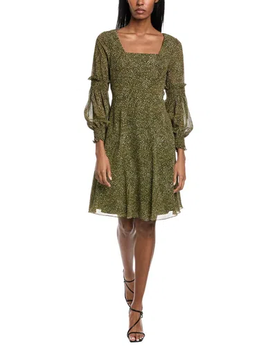 Mikael Aghal Printed Dress In Green