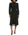 Mikael Aghal Solid Midi Dress In Black