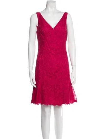 Pre-owned Mikael Aghal V-neck Mini Dress W/ Tags In Pink