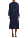 Mikael Aghal Women's Accordion Pleat Midi-dress In Navy