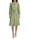 Mikael Aghal Ruffled Floral-print Chiffon Midi Dress In Green Multi