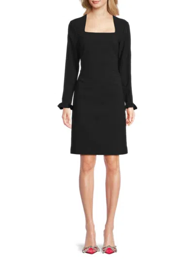 Mikael Aghal Women's Square-neck Long-sleeve Dress In Multi