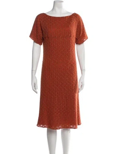 Pre-owned Mikael Aghal Wool Knee-length Dress In Orange