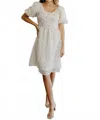 Mikarose Alta Scoopneck Mini Dress In Raspberry Rose In White