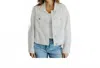 Mikarose Button Down Denim Jacket In White In White