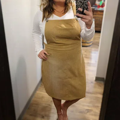 Mikarose Corduroy Overall Dress In Wheat