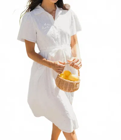 Mikarose Cosette Eyelet Dress In White
