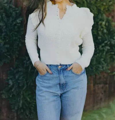 Mikarose Crochet Cardigan In Off-white