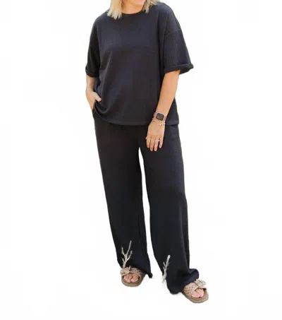 Mikarose Delancey Lounge Set In Gray In Black